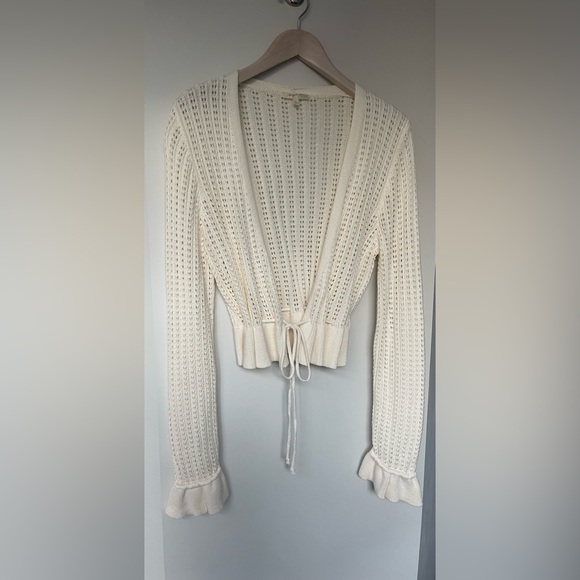 NWOT - Adored Vintage - A Way With Words - Tie Waist Cardigan - Cream - L - Picture 4 of 7
